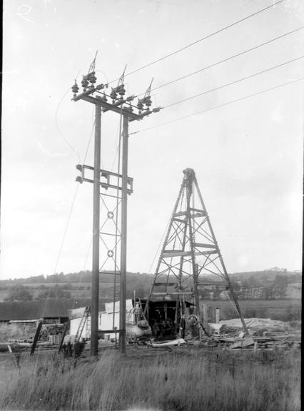 Works photographic negative of overhead line, Hastings