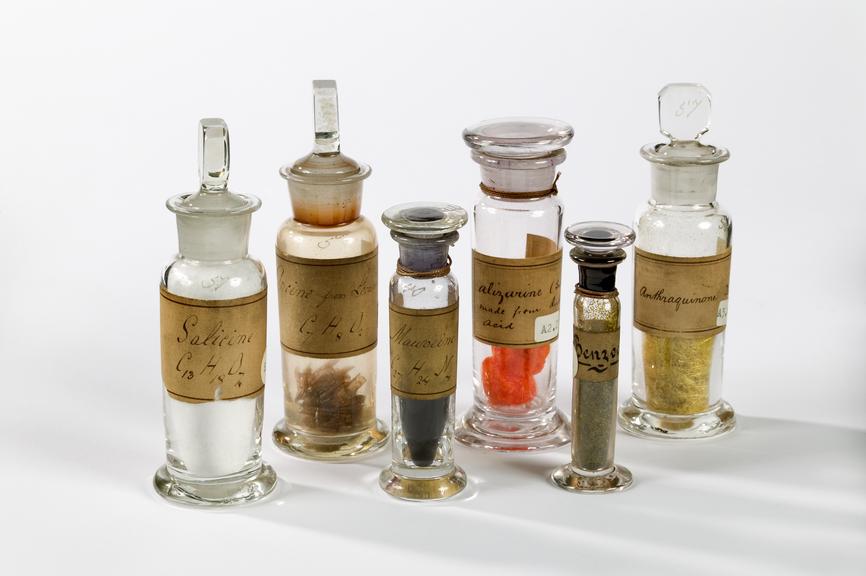 Sample chemicals from Edward Schunck's work on natural dyes and