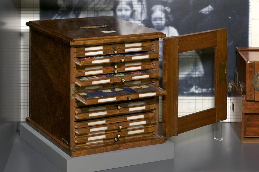 Microscope slide cabinet, made by John Benjamin Dancer