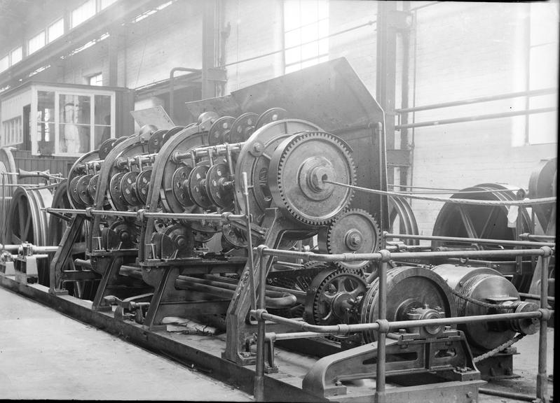 Works photographic negative of paper lapping machine