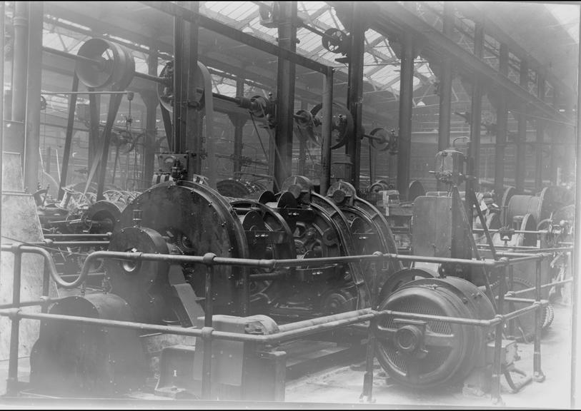 Works photographic negative of stranding machine