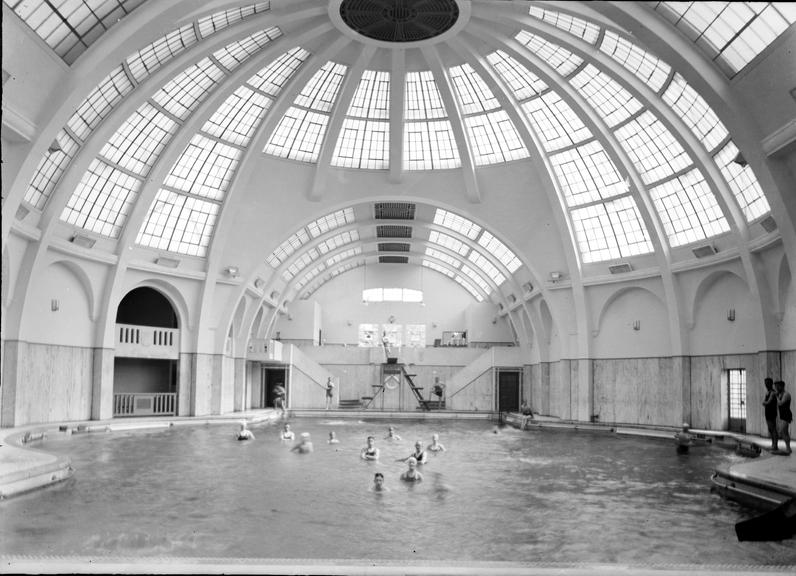 Works photographic negative of swimming baths, Urmston