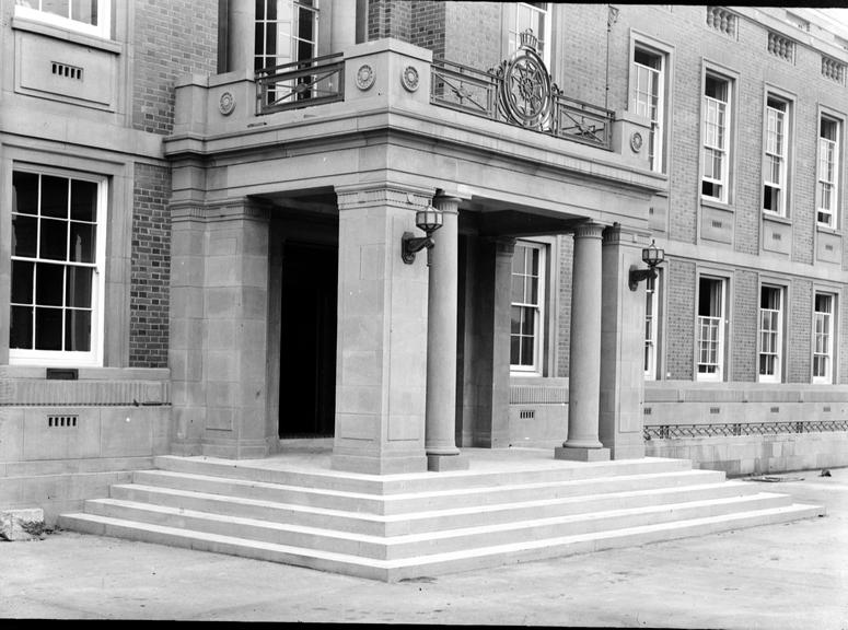 Works photographic negative of Stretford Town Hall, Talbot Road, Stretford