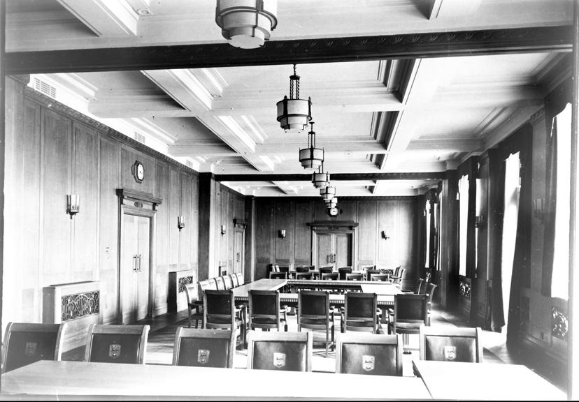 Works photographic negative of Stretford Town Hall, Talbot Road, Stretford