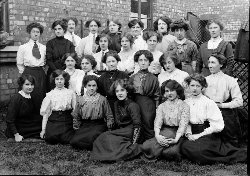 Works photographic negative of group of women