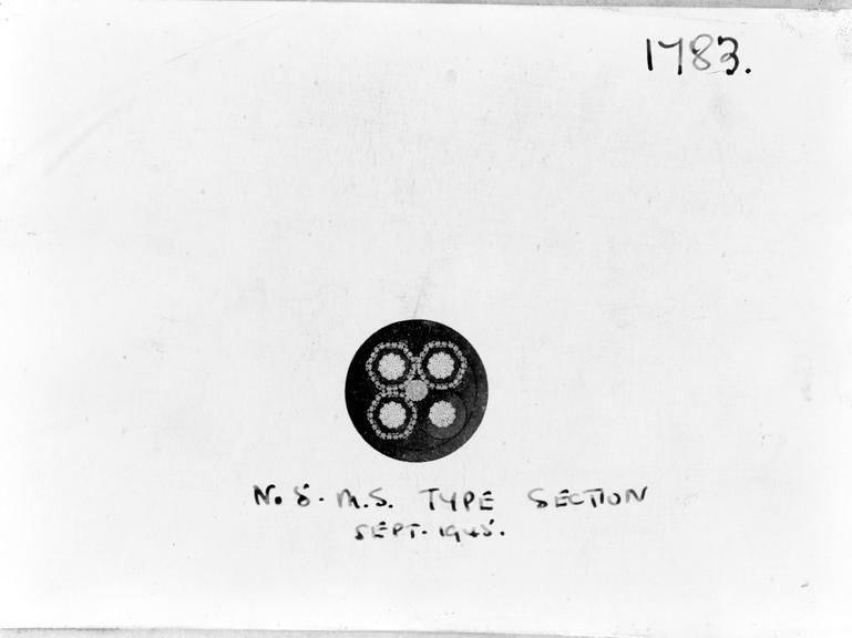 Works photographic negative of 4-core cable cross section