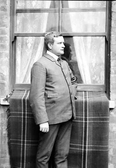 Works photographic negative of unidentified man