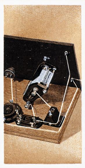 ‘Tuning Coil Connections’, Cigarette card from ‘How to build a two valve set’, card no.13 (cigarette cards)