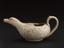 Earthenware pap boat shaped like a bird, painted, French