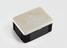 Rectangular cigarette box of polystyrene, black base