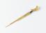 Ivory snuff spoon with hairpin handle, crescent shaped spoon