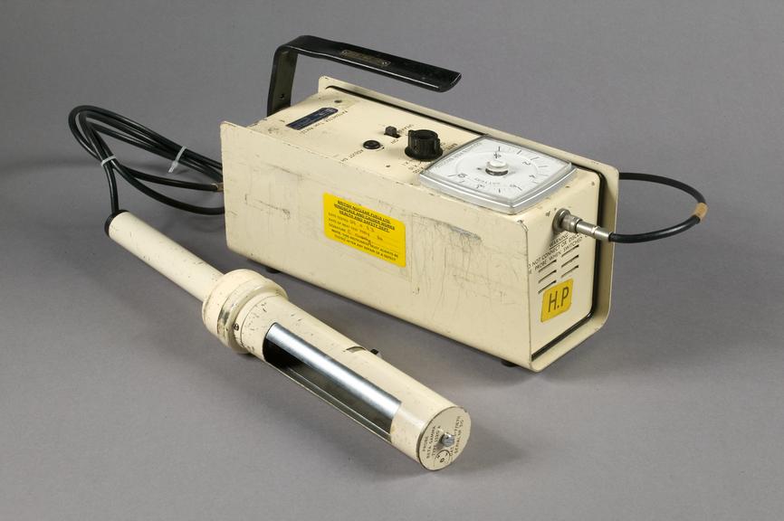 Ratemeter with probe made by Nuclear Enterprises Ltd, Reading