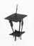 Stand or hang four-lipped iron dish, with square canopy