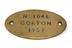 Locomotive maker's plate for 'No 1046 Gorton 1952'