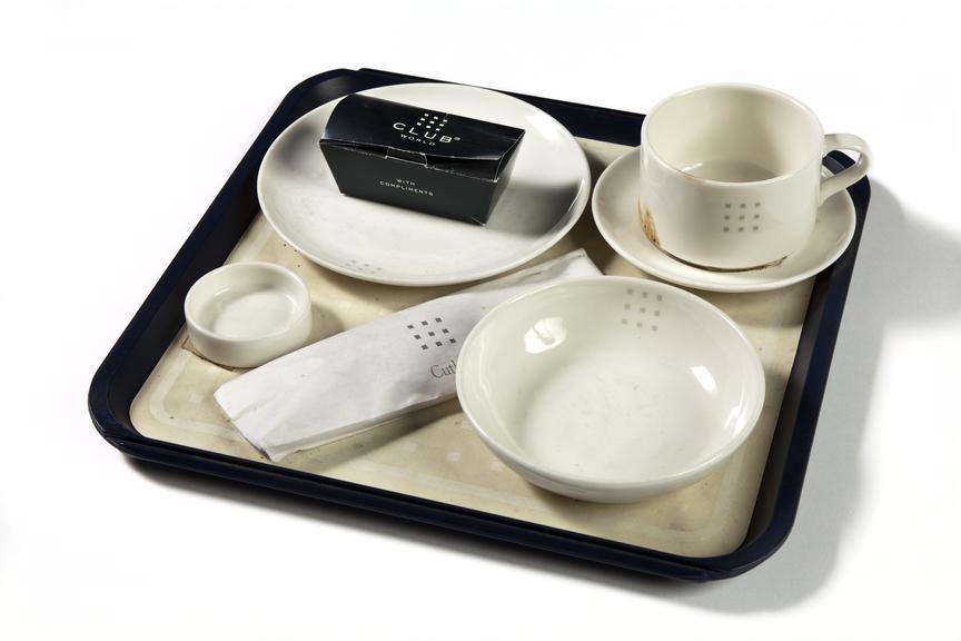 British Airways World Traveller inflight catering tray, c1