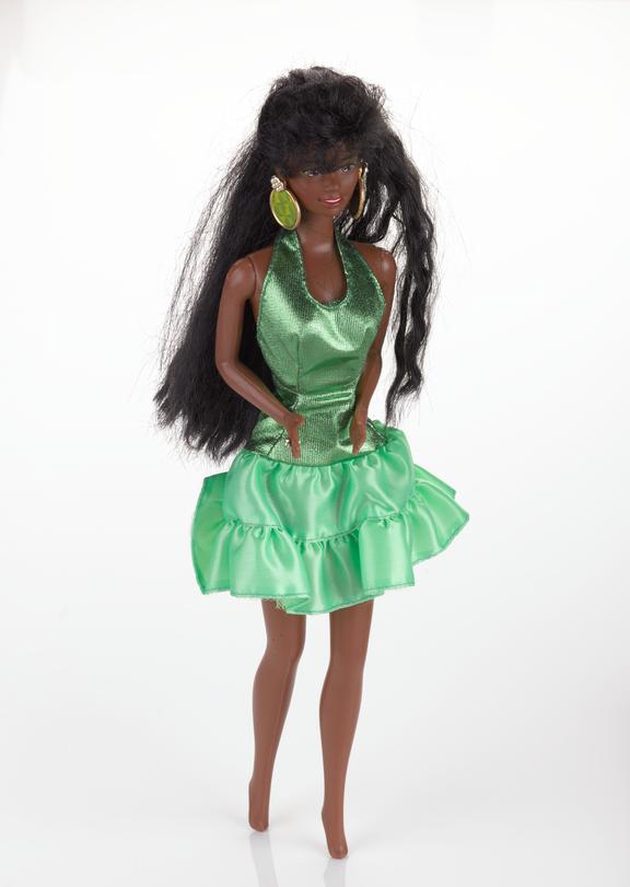 Doll, Barbie, black skinned, with waist-length black hair