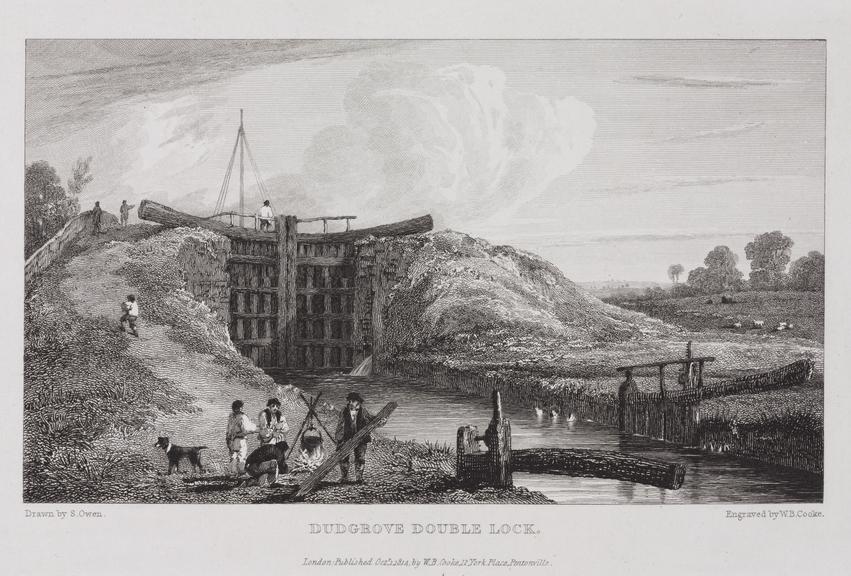 Engraving; Dudgrove double lock by W.B. Cooke after S. Owen (print)