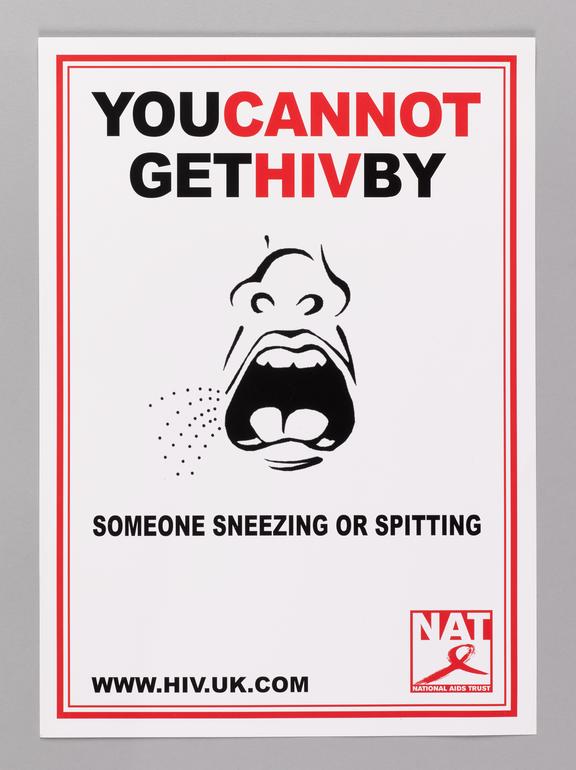 'You can't get HIV by someone sneezing or spitting' poster