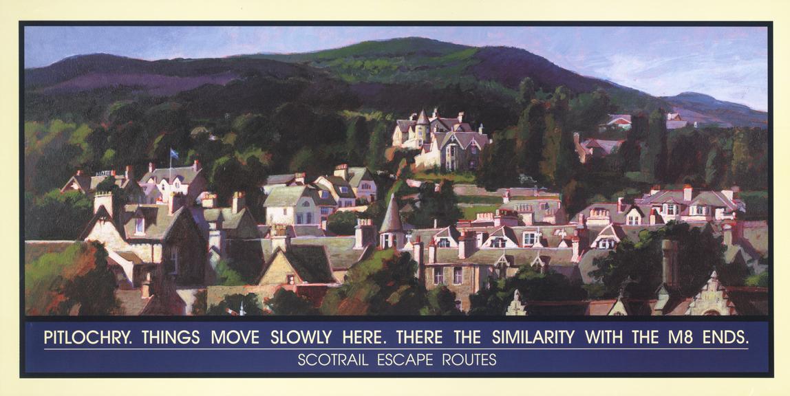 Poster, British Railways, Scot Rail, Escape Routes, Pitlochry