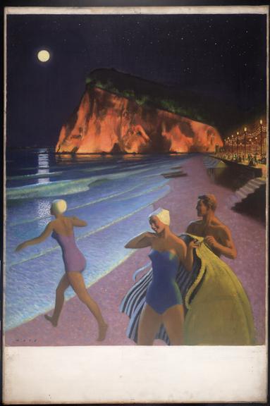 Painting oil on canvas 'Teignmouth is Devon' by Douglas Lionel