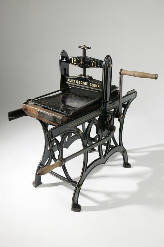 Hand-operated lithographic printing press made by Alex Seggie of ...