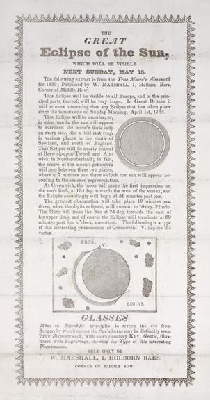 Broadsheet: `The Great Eclipse of The Sun'