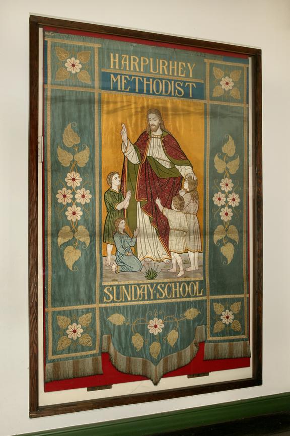 Harpurhey Methodist Church Sunday School banner,  c. 1935