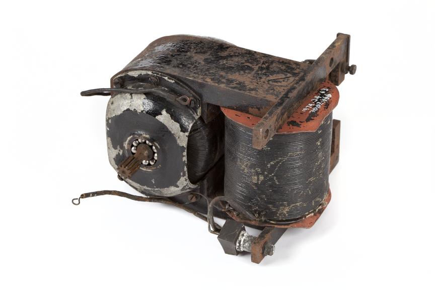 DC electric motor.Photographed on a white background.