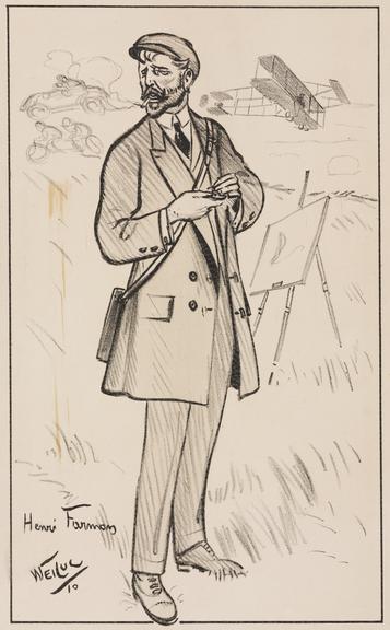 Lithograph of airman