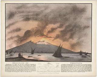 Lithograph, Diagram, Eruption of Vesuvius