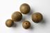 Five wooden molecular model balls