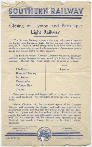 Southern Railway Notice