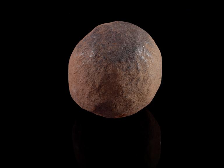 Red ball of dye made from vegetable fibre, African, 1850-1900