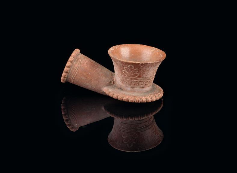 Red clay chibouque pipe | Science Museum Group Collection