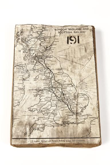 A printing block with a surface image map depicting the London