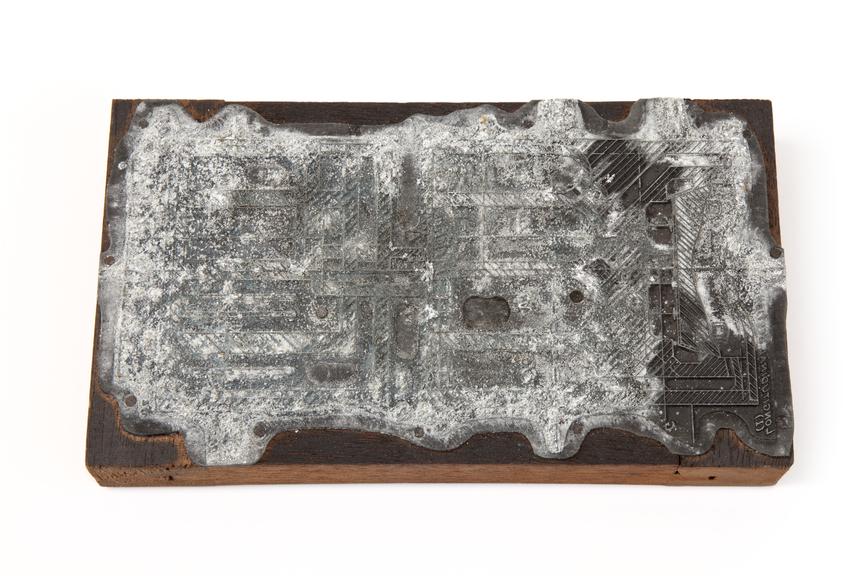Printing block.
Photographed on a white background.