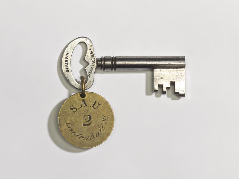 Key for a lock on the Georgian two-piece cast iron church safe