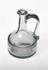 Glass decanter, mallet shape, scroll handle