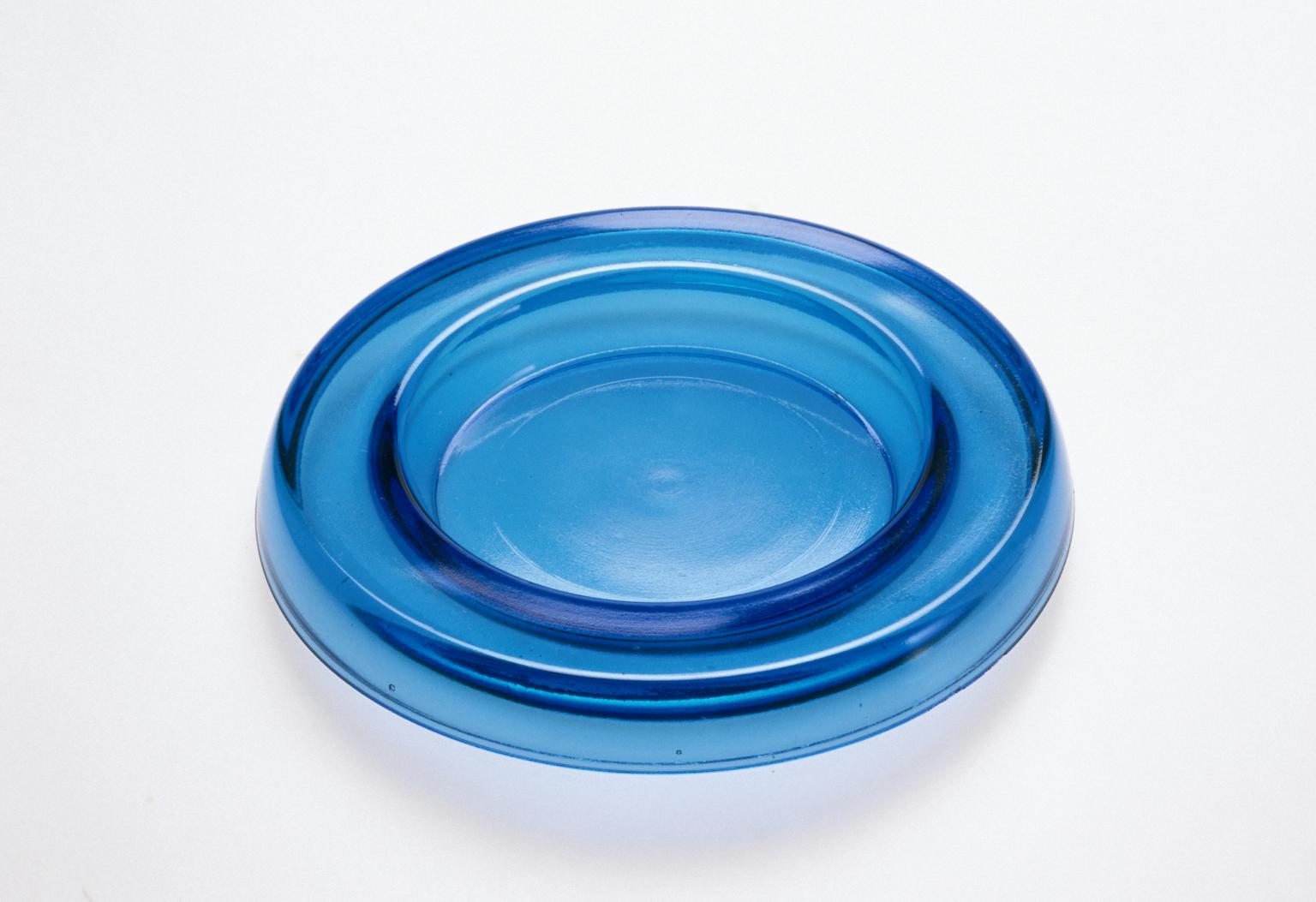 Blue glass dish