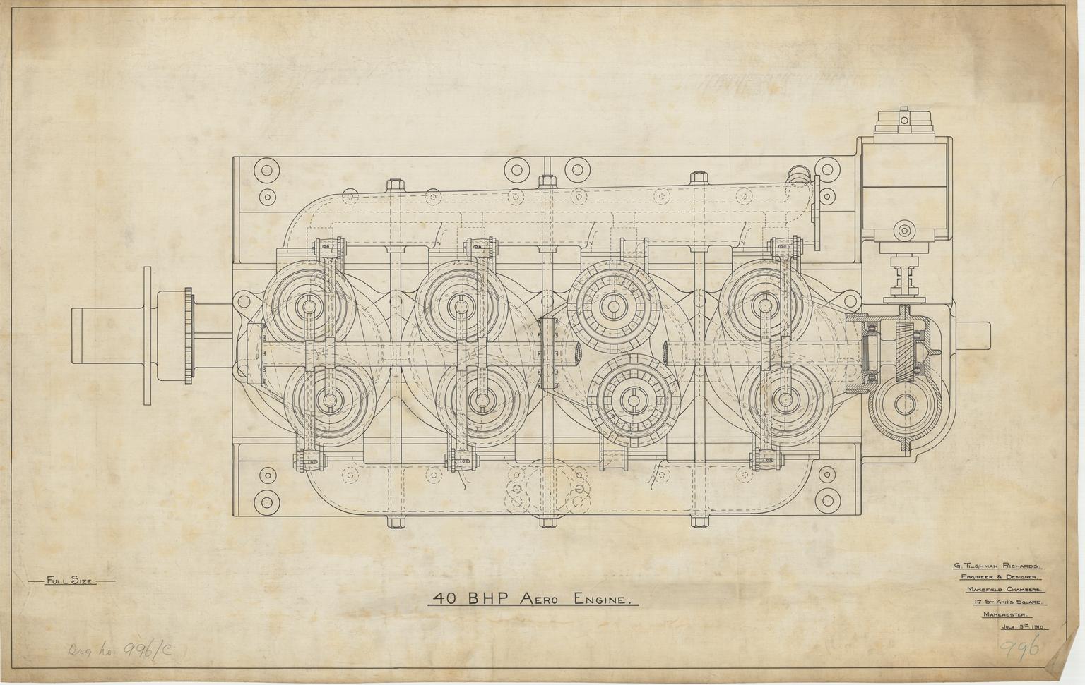40 B H P Aero Engine | Science Museum Group Collection