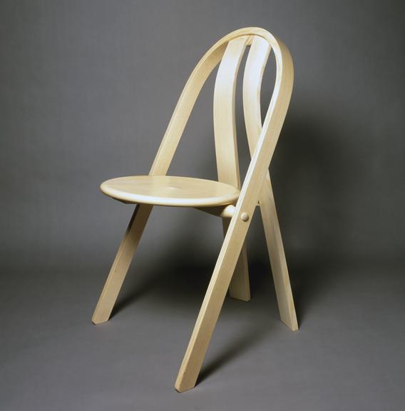 Stacking chair, ash frame with solid ash turned seat, 1996