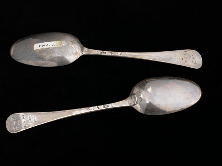 1980-1320/1 Silver spoon, one of two, commemorating smallpox