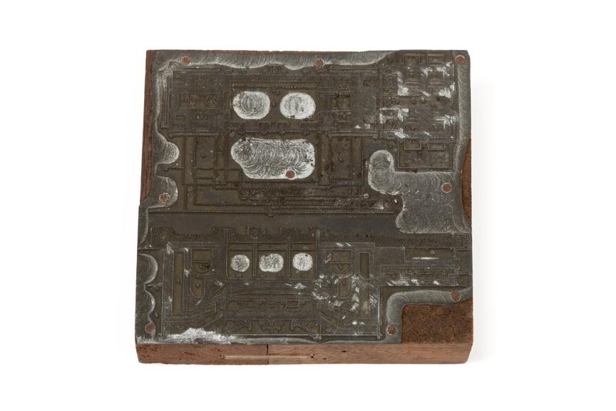 A printing block with an engraved surface