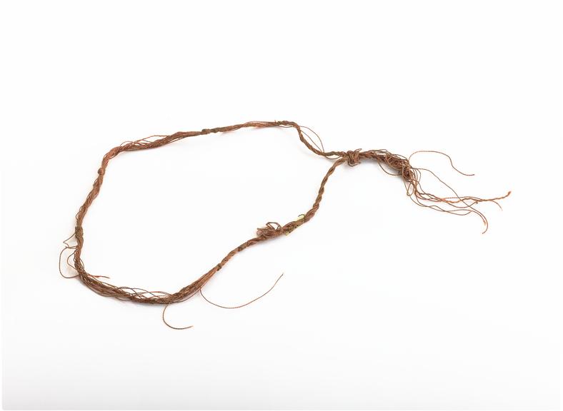 Red plaited and knotted thread necklace, Middle East, 1880-1935 ...