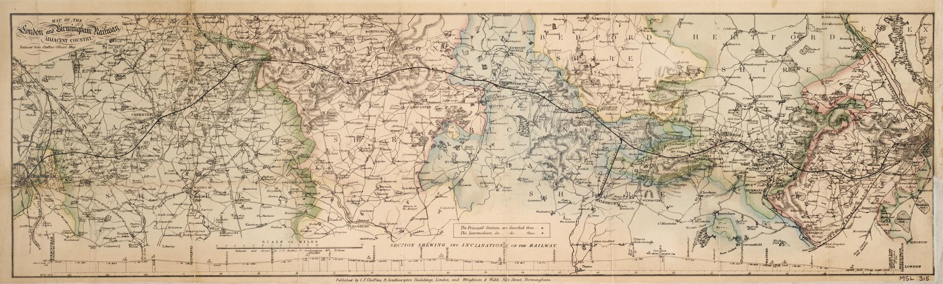 London and Birmingham Railway Map.