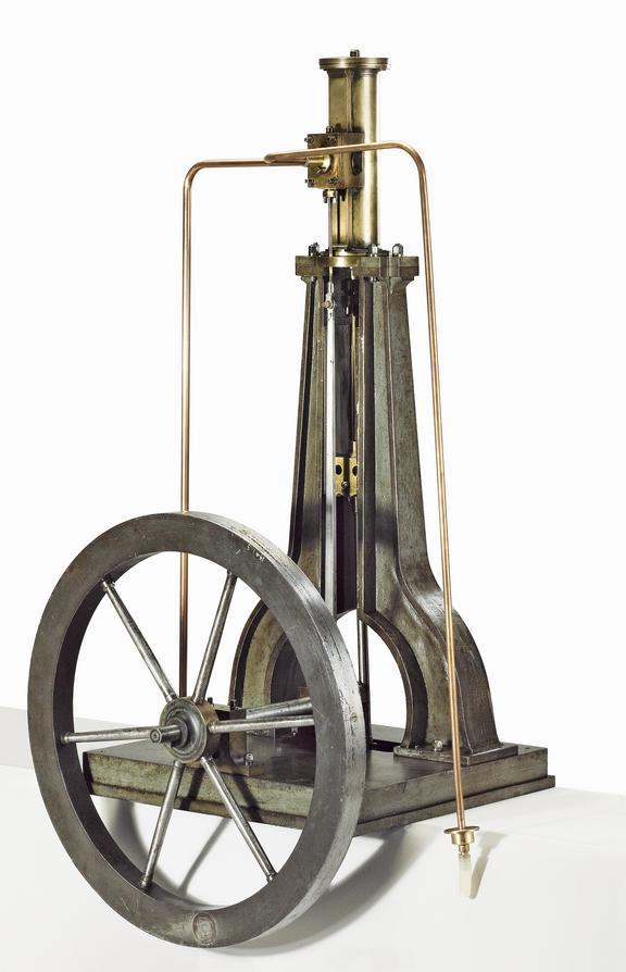 Model, or small example, of Nasmyth's steam hammer, or inverted