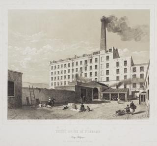 Print, tinted lithograph from a series 'Belgique Industriele'