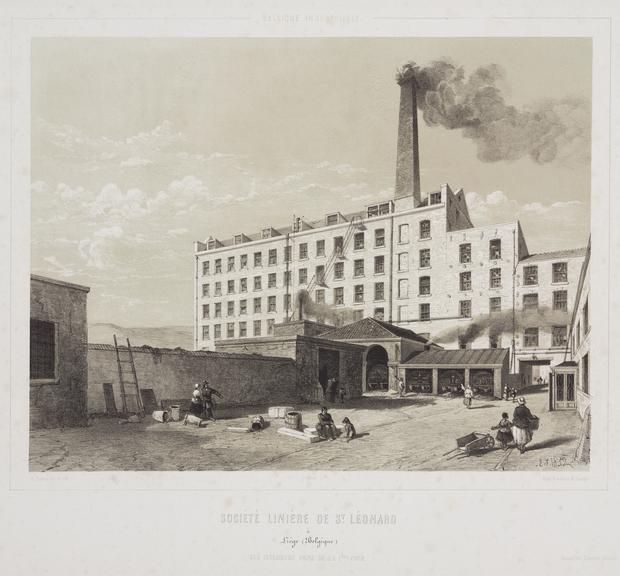 Print, tinted lithograph from a series 'Belgique Industriele' (print)