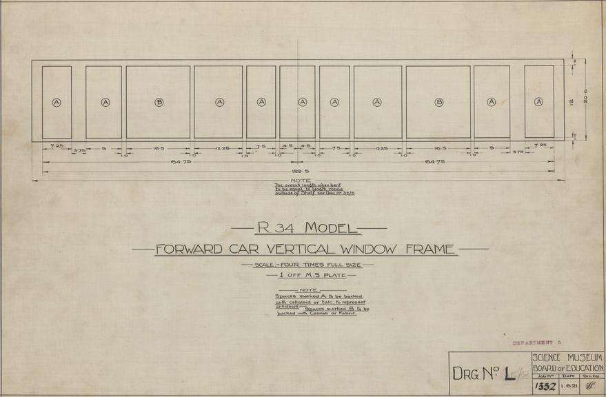 R. 34 Model - Forward Car Vertical Window Frame