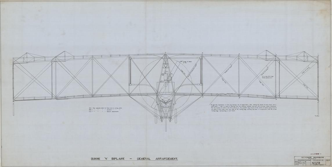 Dunne "8" Biplane - General Arrangement